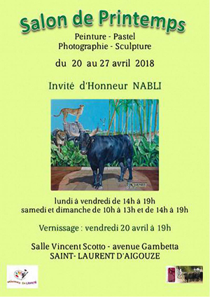 Affiche expo Louis bonifassi au Salon de printemps de Saint Laurent d’Aigouze