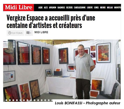 Article salon des artistes et créateurs, Vergèze-expo, Midi libre du 10 Avril 2017